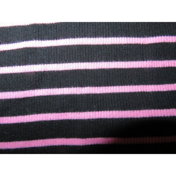 Ralph Lauren Pink & Black Striped long sleeve leather shoulders sweater size XL - Picture 8 of 8